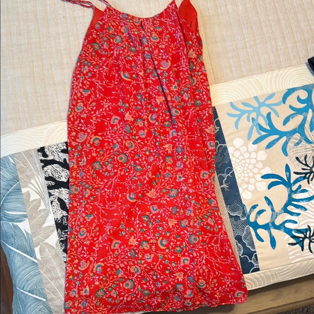 French Grey Red Mini Slip Dress